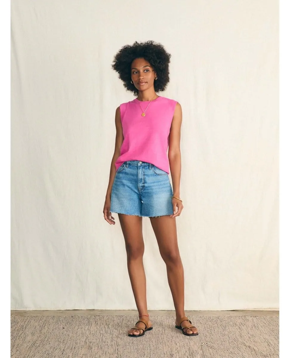 Sunwashed Slub Muscle Tank Cone Flower