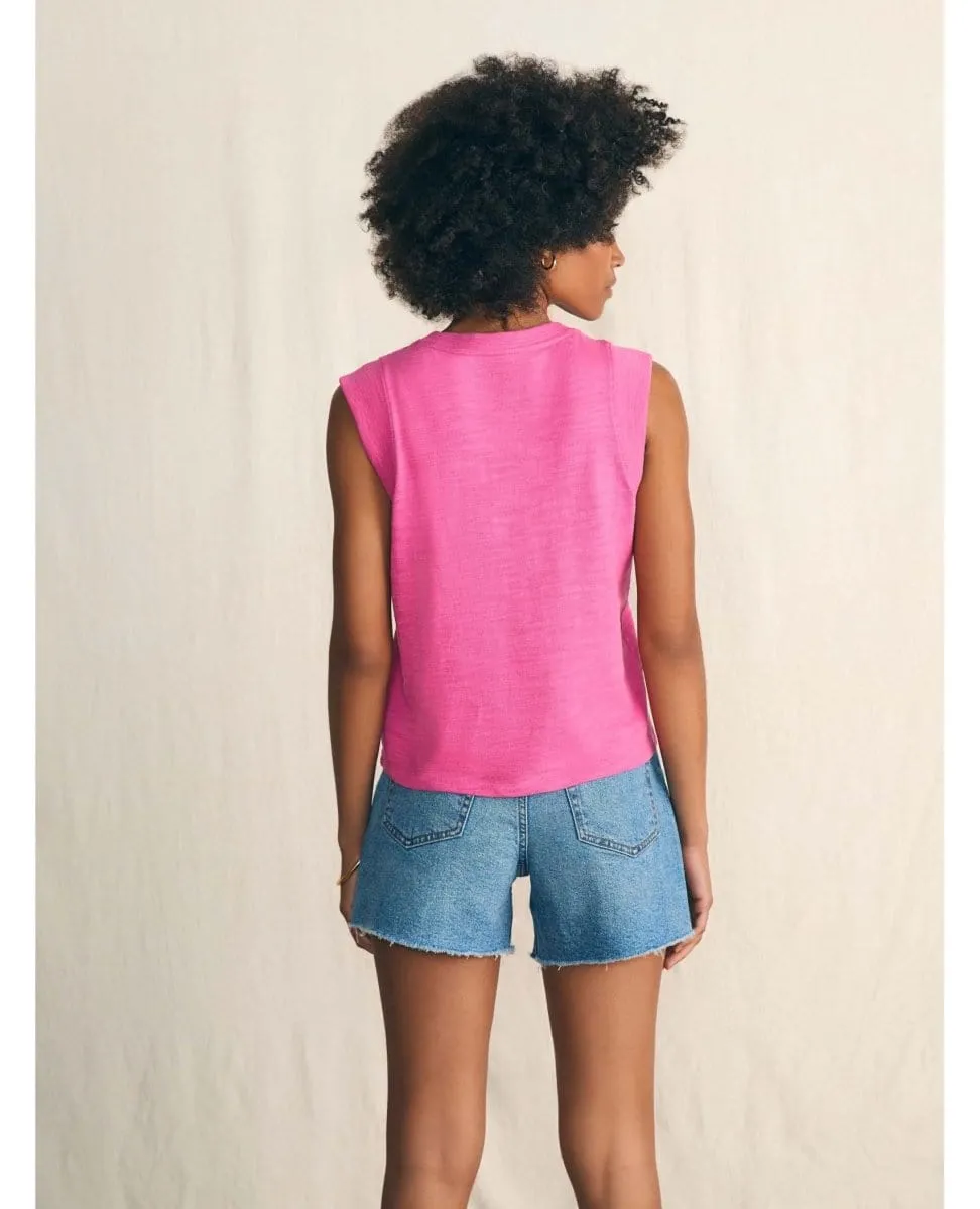 Sunwashed Slub Muscle Tank Cone Flower