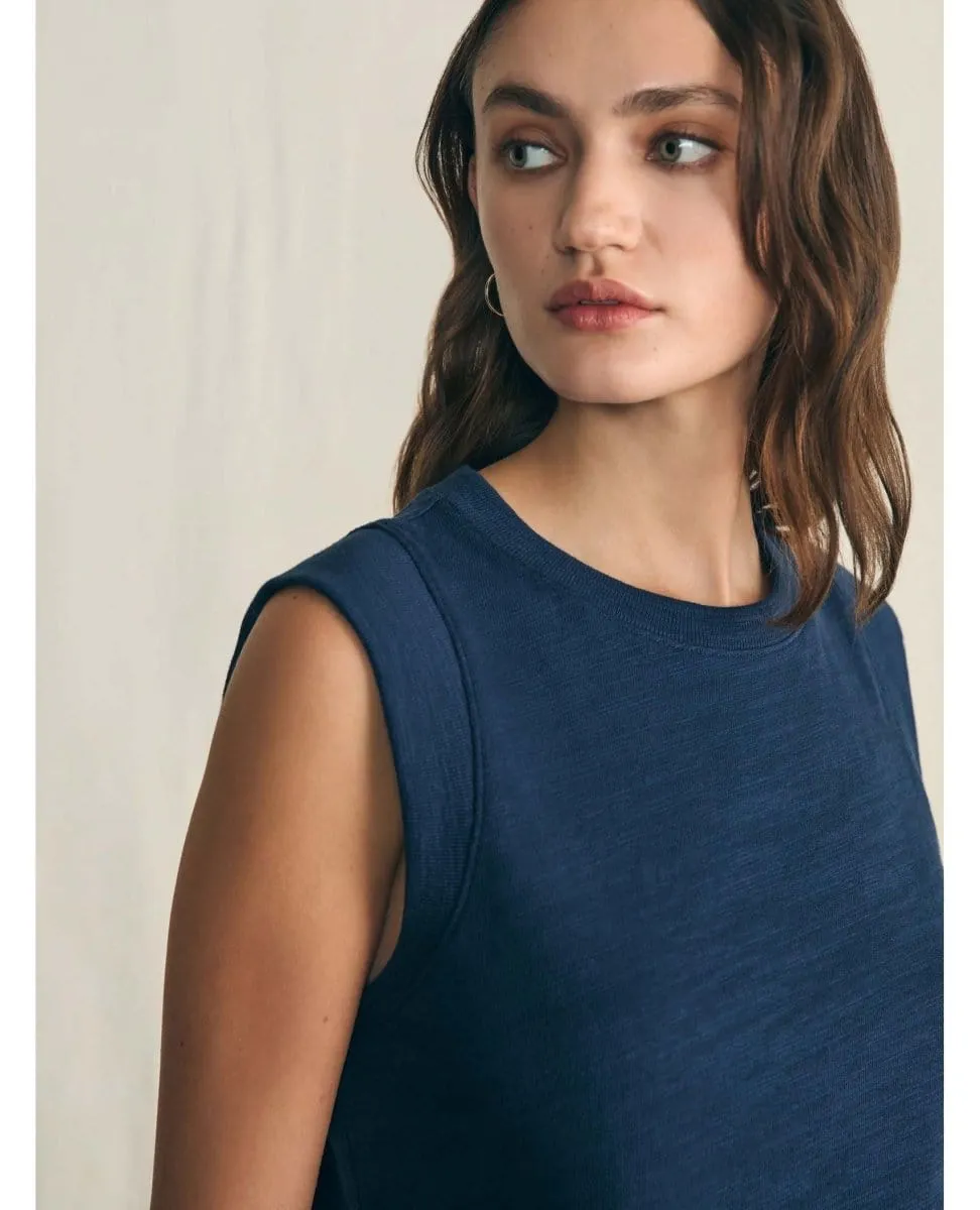 Sunwashed Slub Muscle Tank Navy
