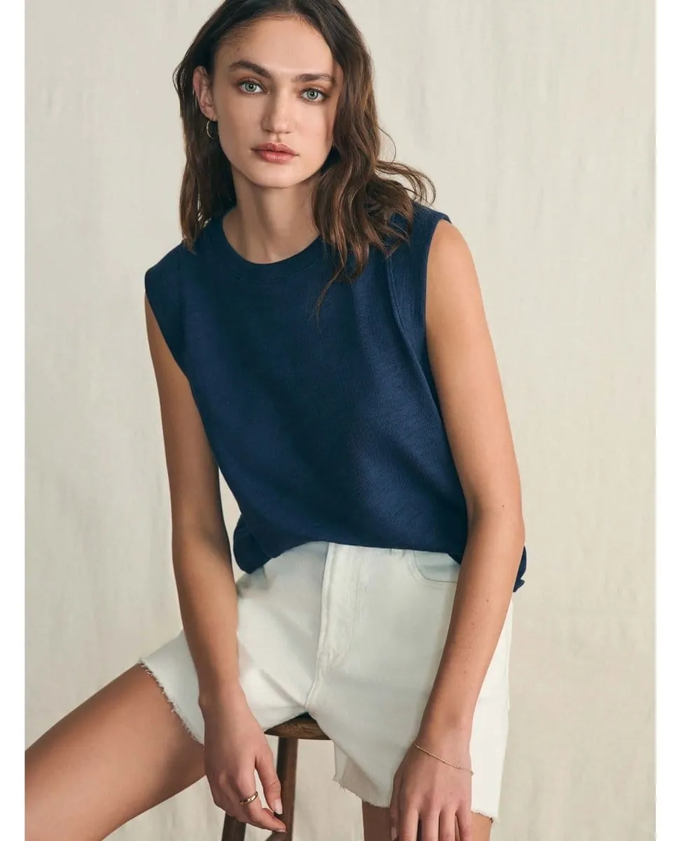 Sunwashed Slub Muscle Tank Navy