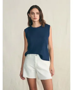 Sunwashed Slub Muscle Tank Navy
