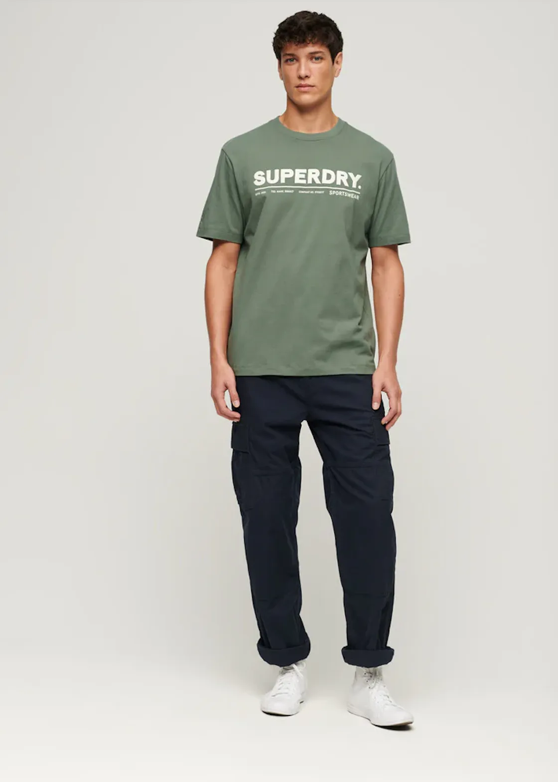 SUPERDRY Utility Sport Logo Loose Tee - Laurel Khaki