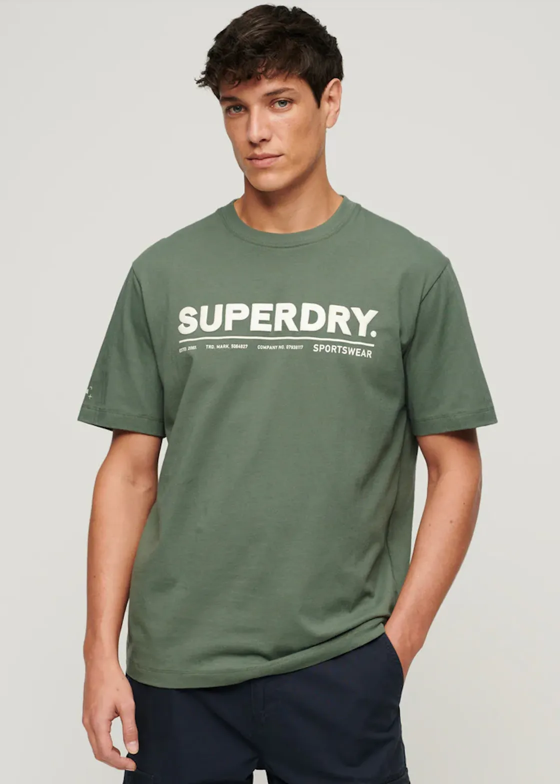 SUPERDRY Utility Sport Logo Loose Tee - Laurel Khaki