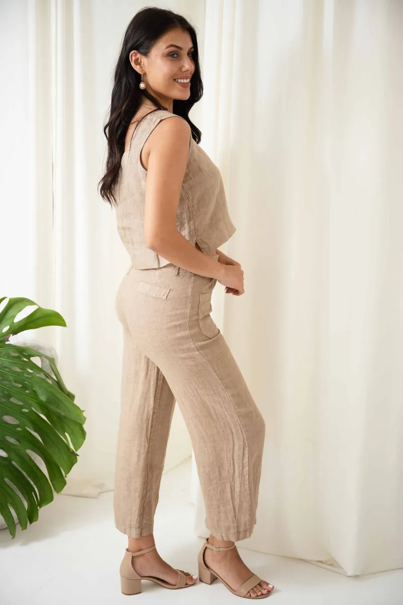 Surfers Square Crop Top | Camel