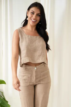 Surfers Square Crop Top | Camel