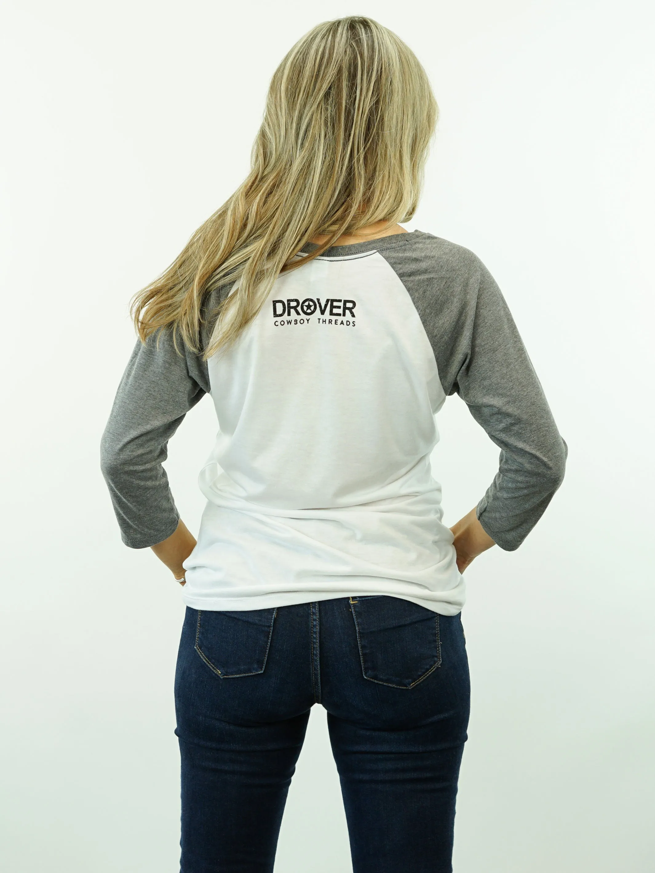 T-Shirt - Cowboy Life Happy Wife - Two Color, 3/4 Sleeve, Women's Cut