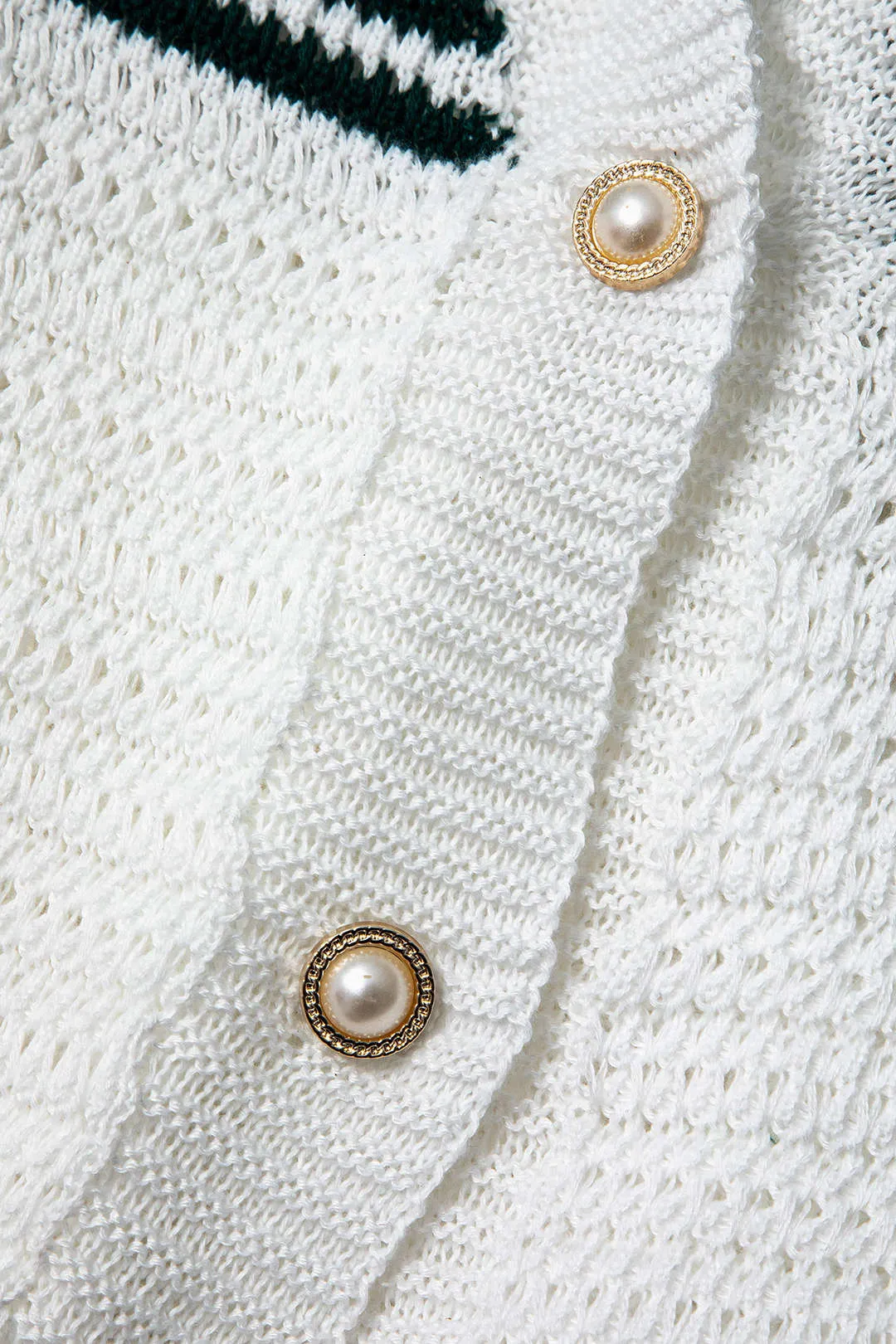 Tabitha - Contrast Crochet Woman's Short Sleeve Top