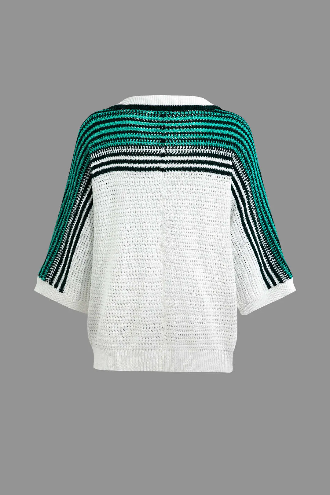 Tabitha - Contrast Crochet Woman's Short Sleeve Top