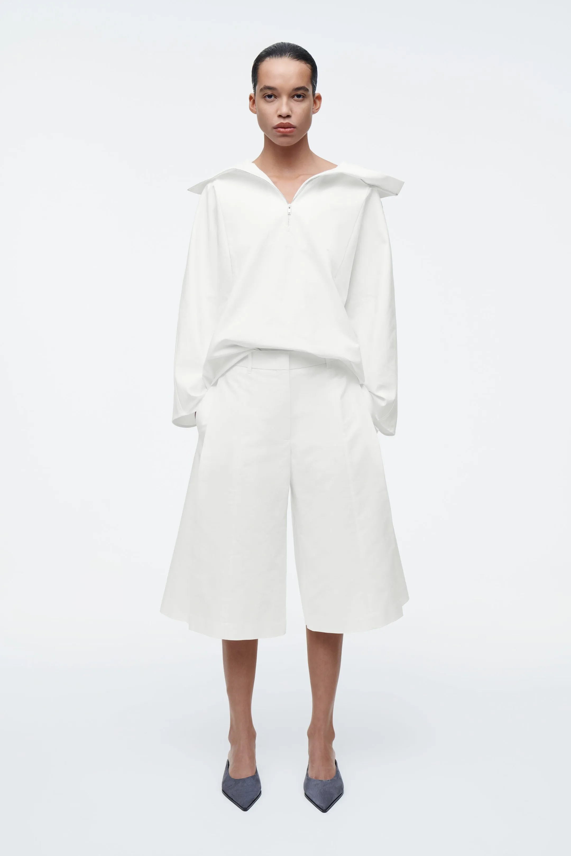 Tailored wide-leg shorts
