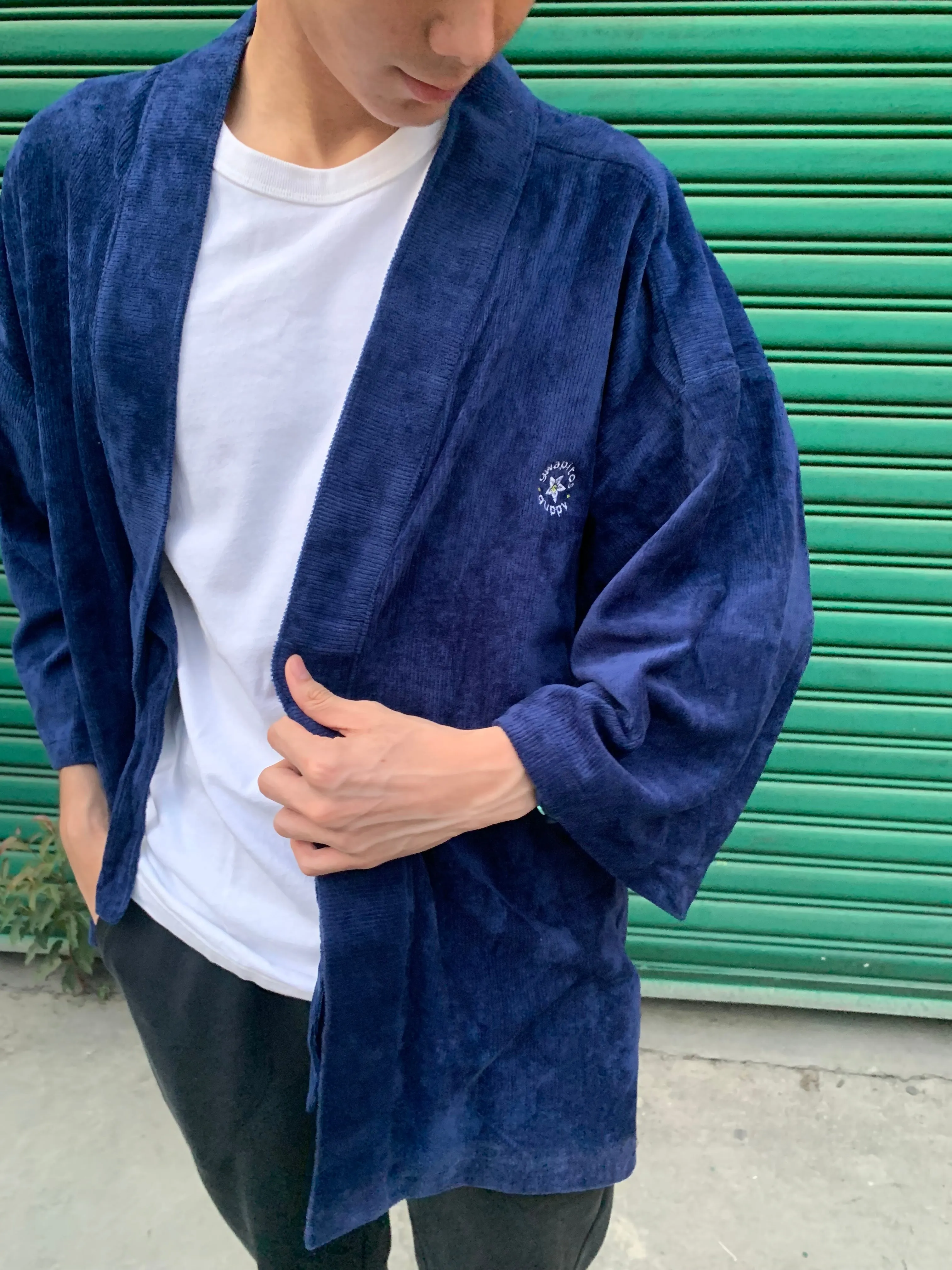 Take It Easy Icon Corduroy Kimono - Blue