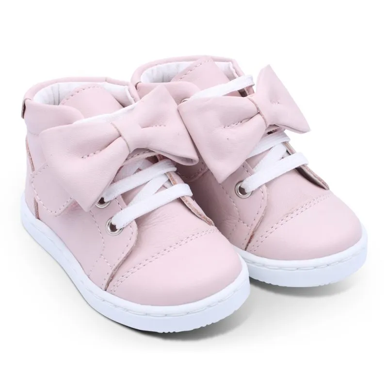 'Tatiana' Girls Pink Leather High-Tops