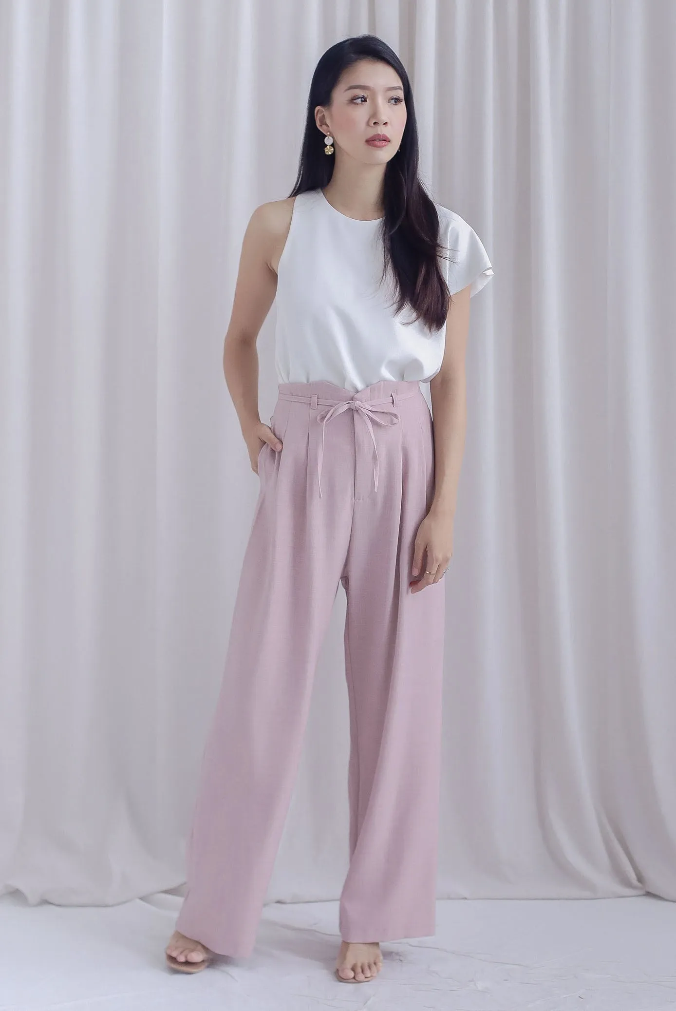 TDC Marlo Tux Waist Pants In Pink
