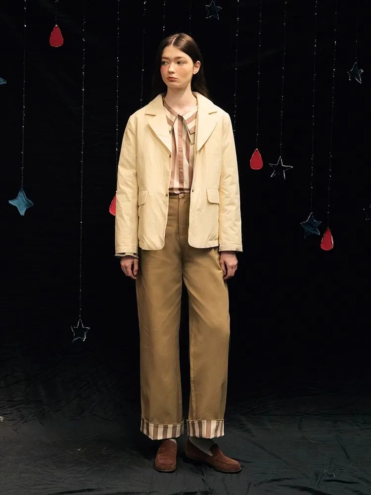 Thickened loose thin waist flap pants【s0000005938】