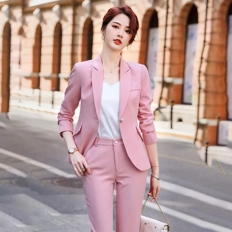 Three-piece Suit Suspenders   Professional Jacket   Suit Pants Women's Spring and Autumn Trousers Overalls Women's Casual Suits Overalls