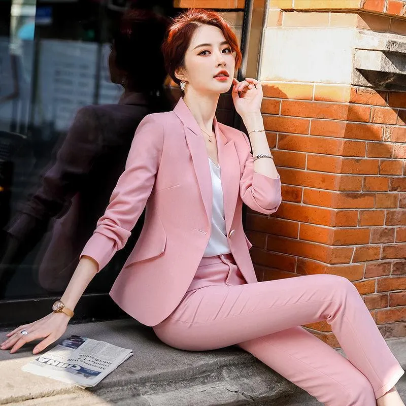 Three-piece Suit Suspenders   Professional Jacket   Suit Pants Women's Spring and Autumn Trousers Overalls Women's Casual Suits Overalls
