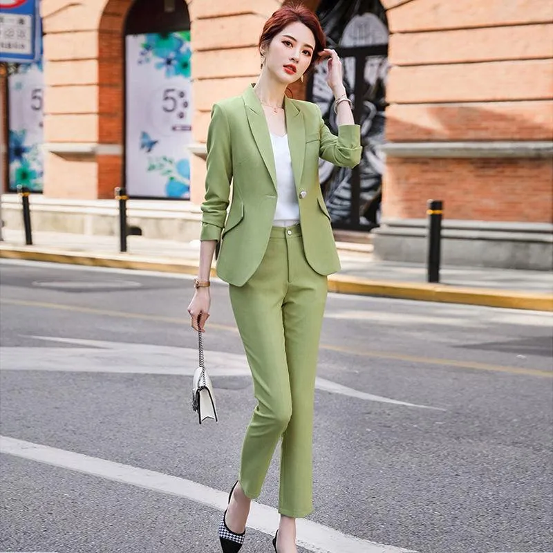 Three-piece Suit Suspenders   Professional Jacket   Suit Pants Women's Spring and Autumn Trousers Overalls Women's Casual Suits Overalls