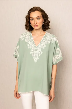 Tivo crinkle green blouse