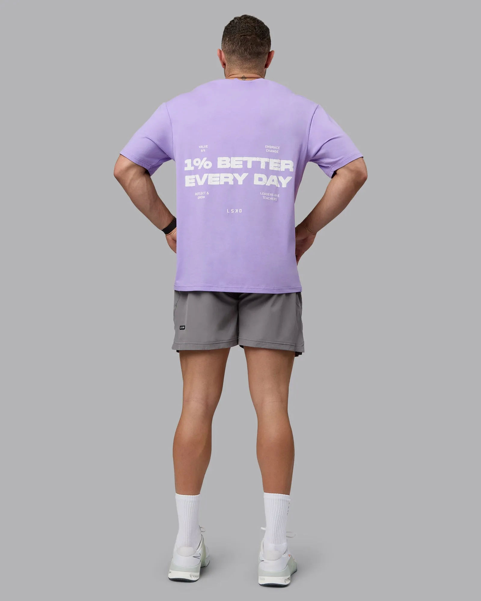 Unisex 1% Better Value Series FLXCotton Tee Oversize - Pale Lilac-White