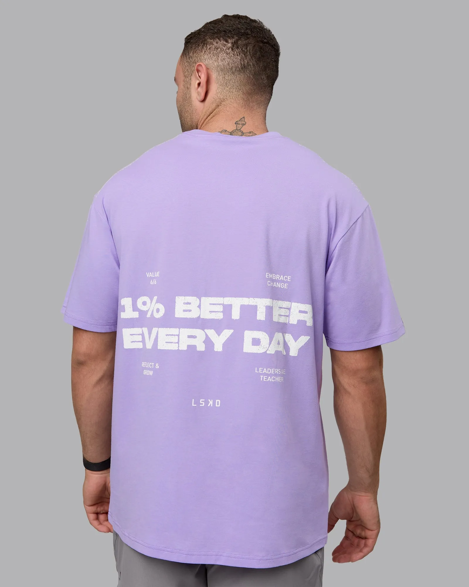 Unisex 1% Better Value Series FLXCotton Tee Oversize - Pale Lilac-White