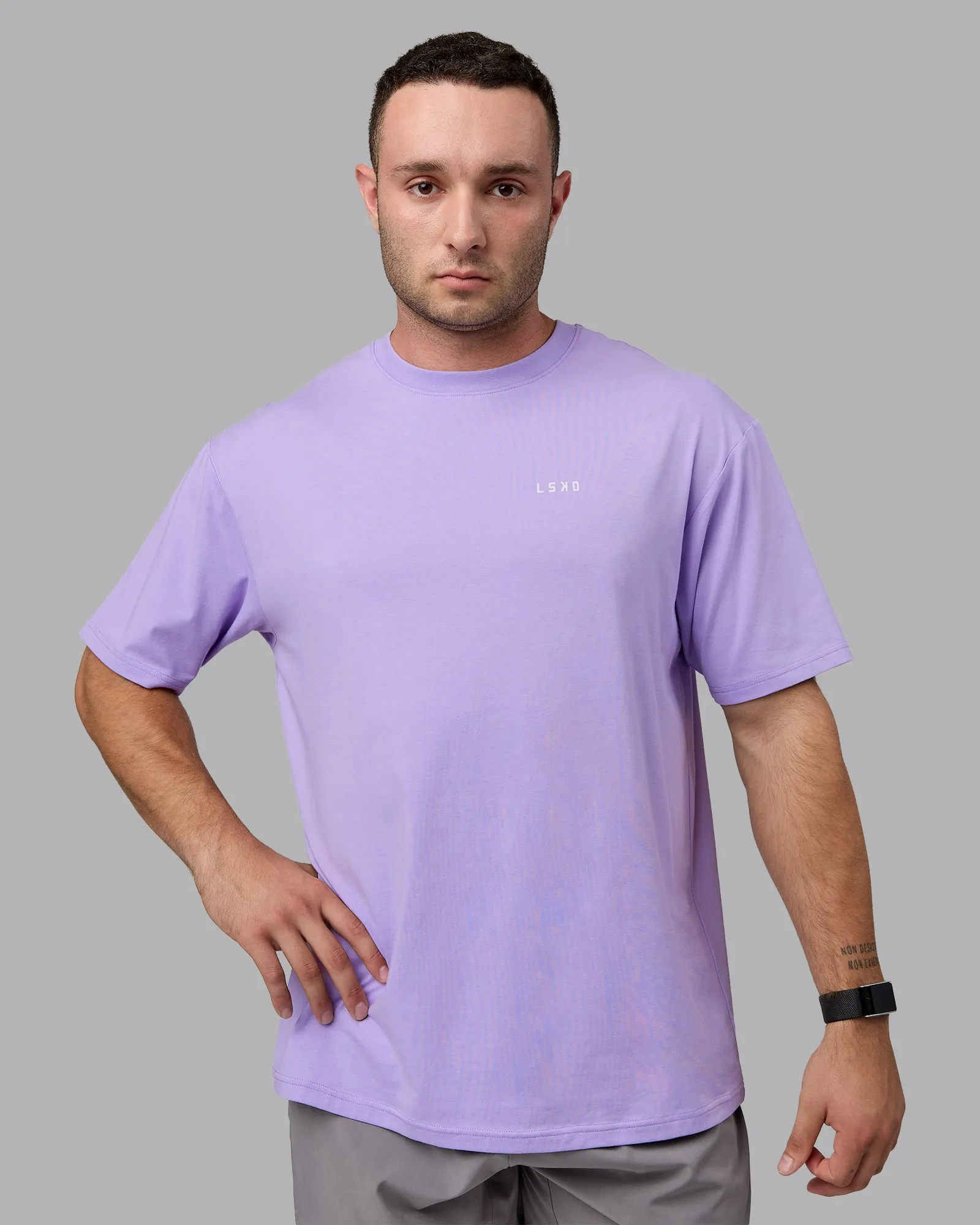 Unisex 1% Better Value Series FLXCotton Tee Oversize - Pale Lilac-White