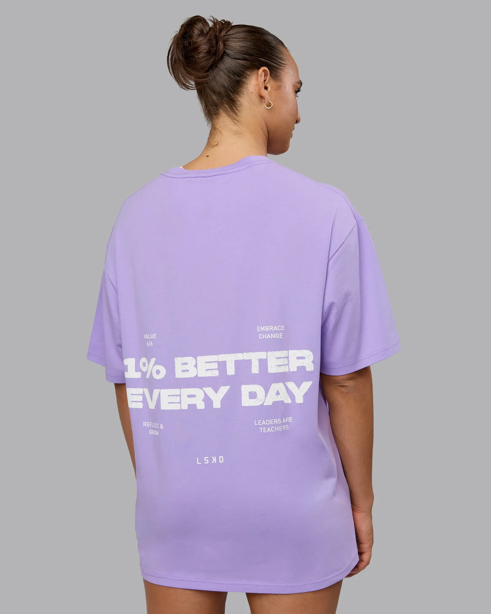 Unisex 1% Better Value Series FLXCotton Tee Oversize - Pale Lilac-White
