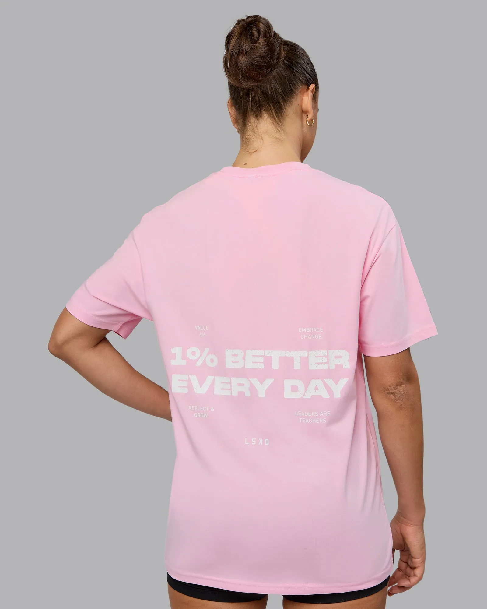 Unisex 1% Better Value Series FLXCotton Tee Oversize - Pale Pink-White