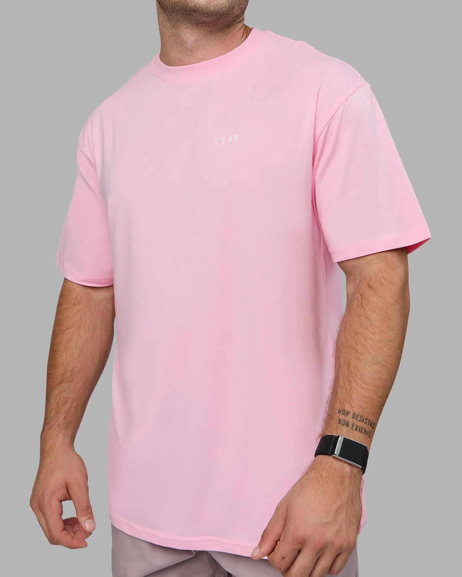 Unisex 1% Better Value Series FLXCotton Tee Oversize - Pale Pink-White