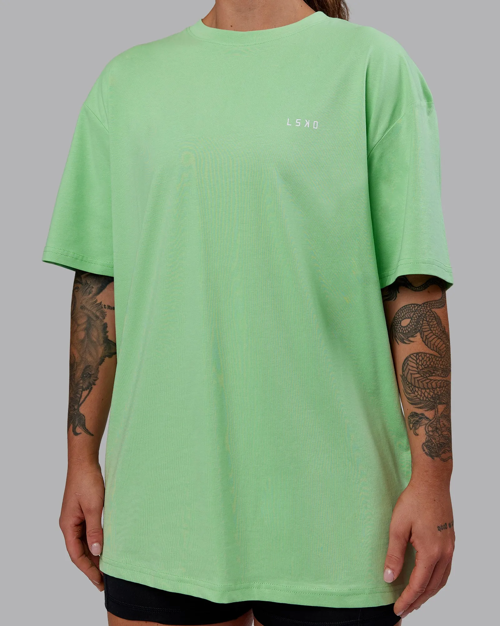 Unisex 1% Better Value Series FLXCotton Tee Oversize - Surreal Green-White