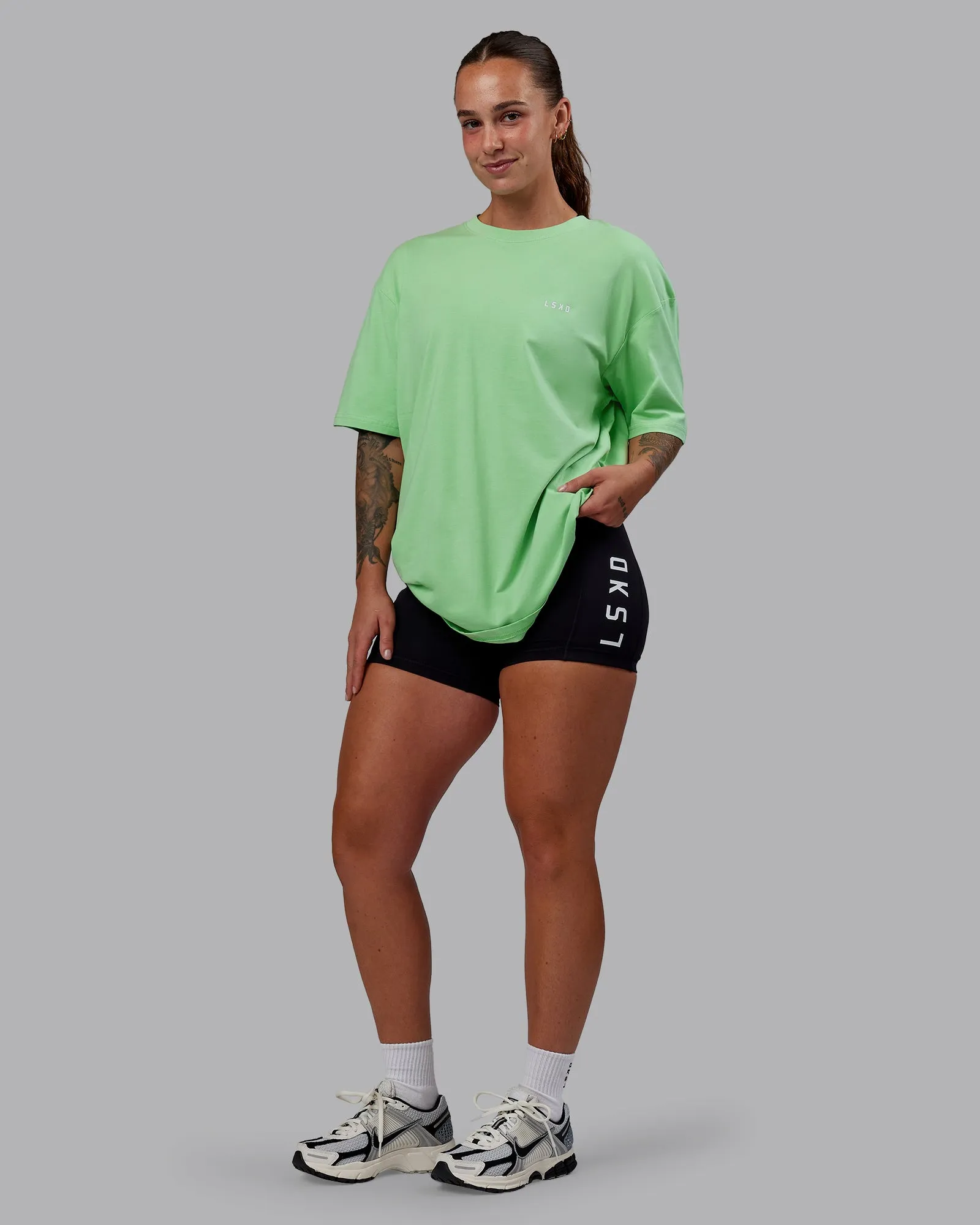 Unisex 1% Better Value Series FLXCotton Tee Oversize - Surreal Green-White