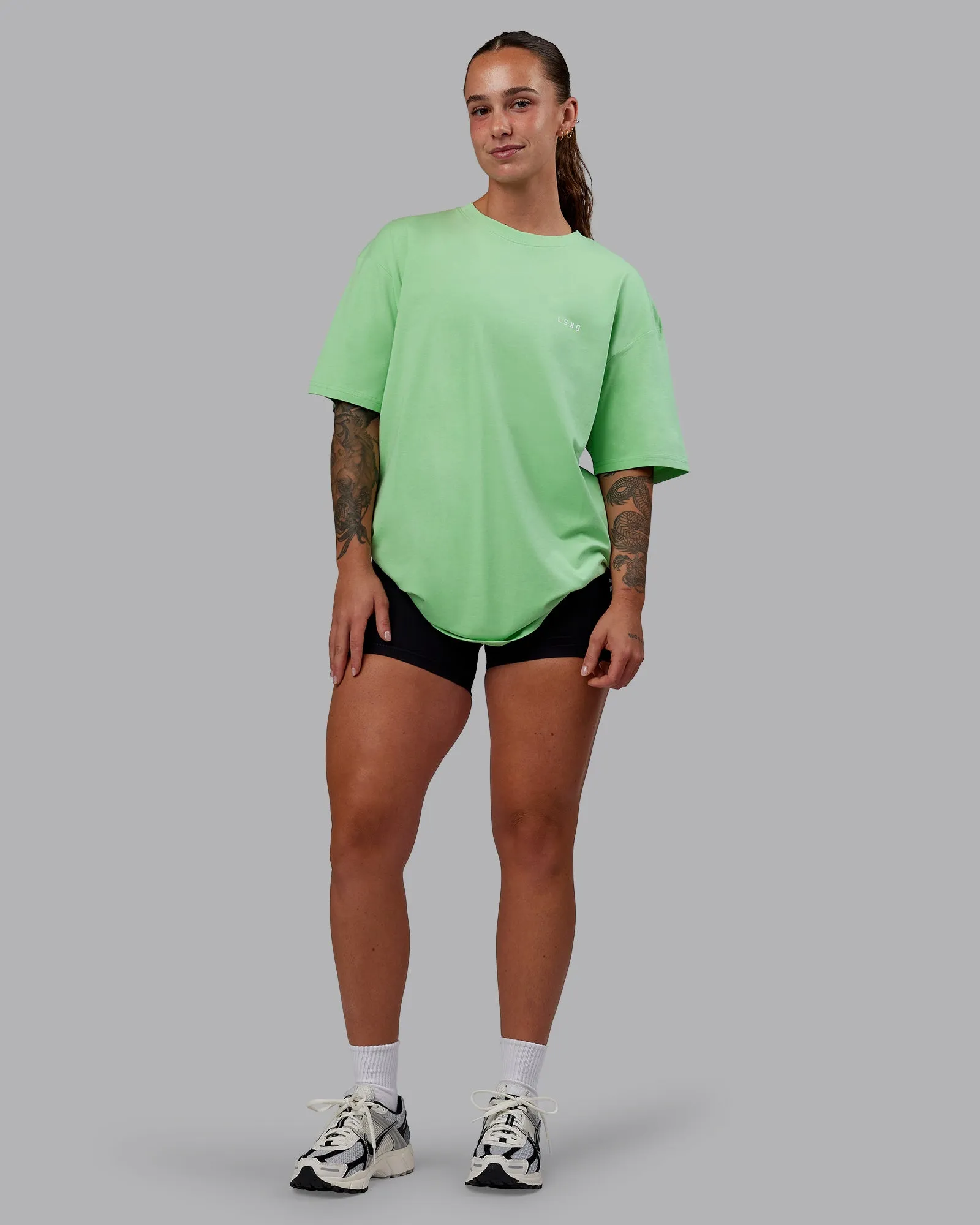 Unisex 1% Better Value Series FLXCotton Tee Oversize - Surreal Green-White