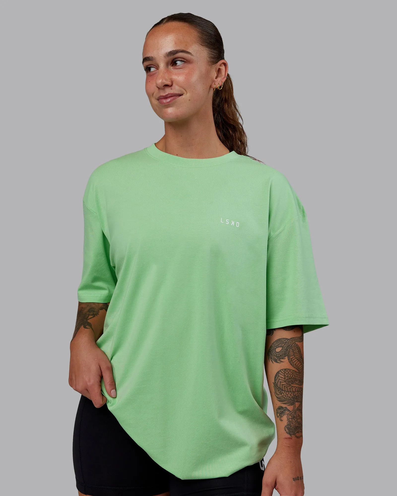 Unisex 1% Better Value Series FLXCotton Tee Oversize - Surreal Green-White