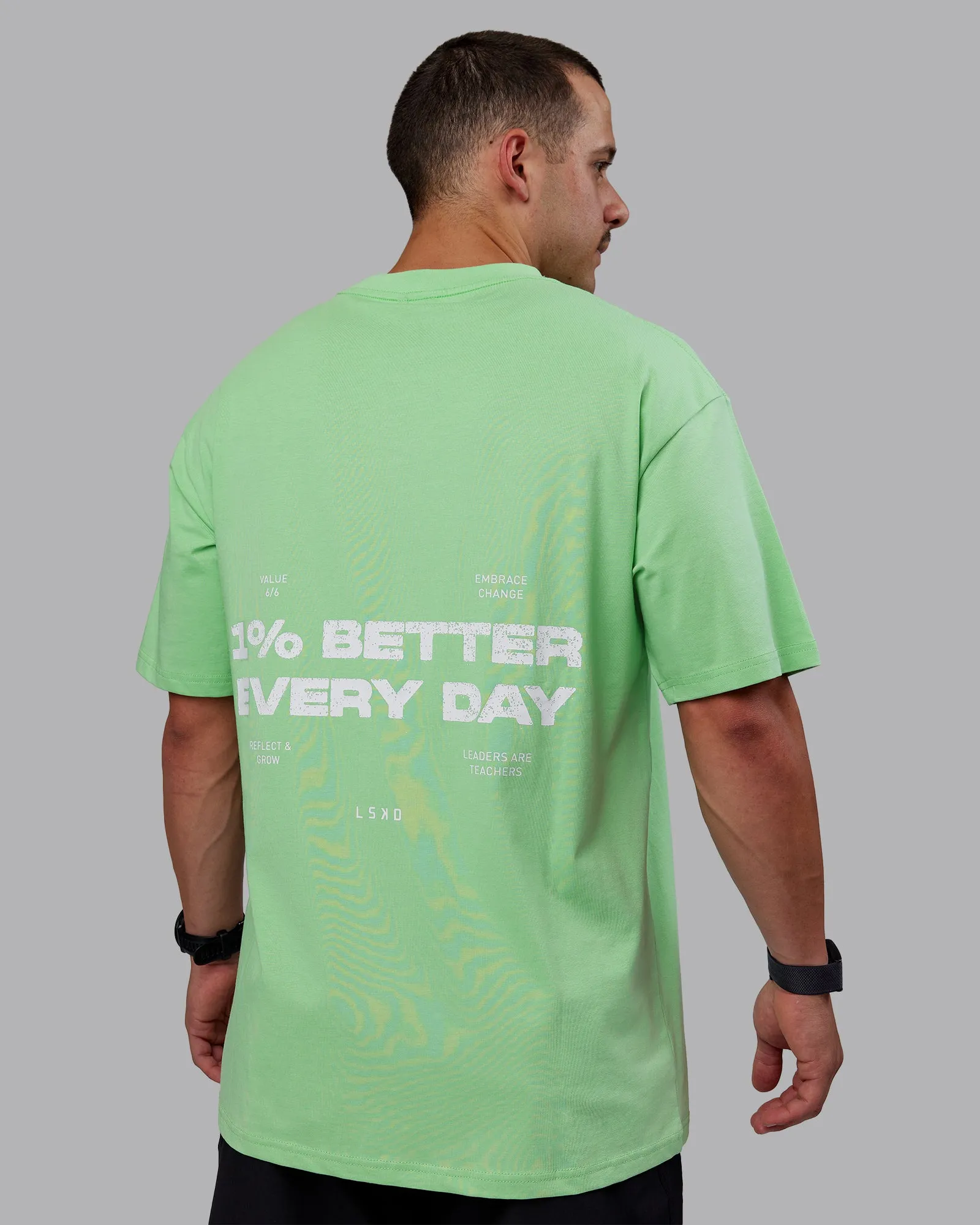 Unisex 1% Better Value Series FLXCotton Tee Oversize - Surreal Green-White