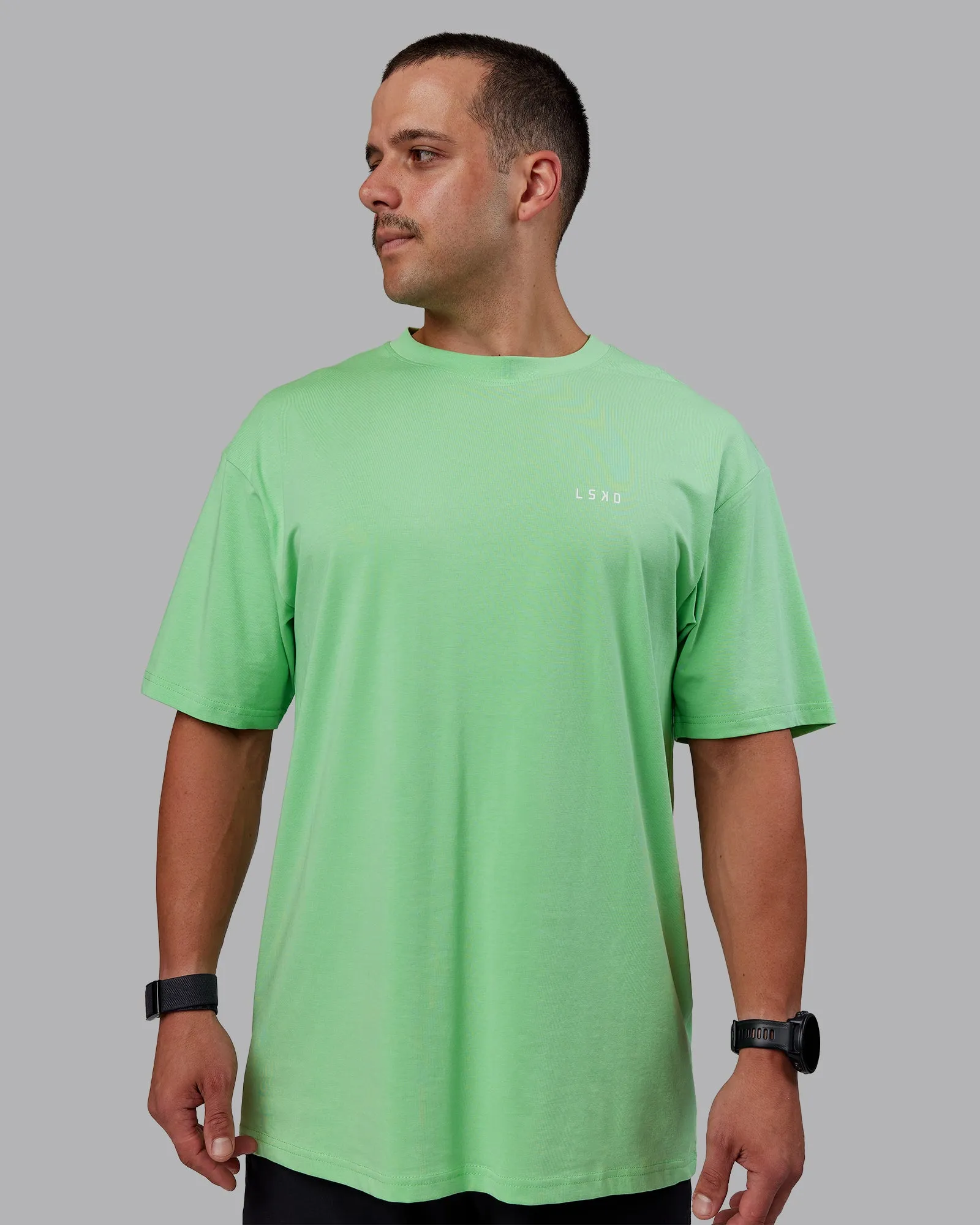 Unisex 1% Better Value Series FLXCotton Tee Oversize - Surreal Green-White