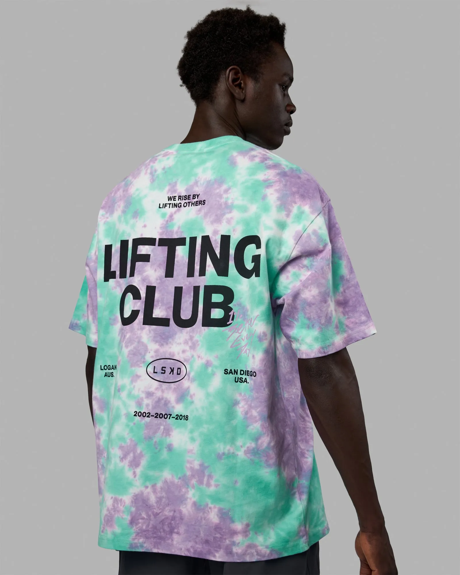 Unisex Lifting Club Heavyweight Tee Oversize - Cockatoo-Tie Dye