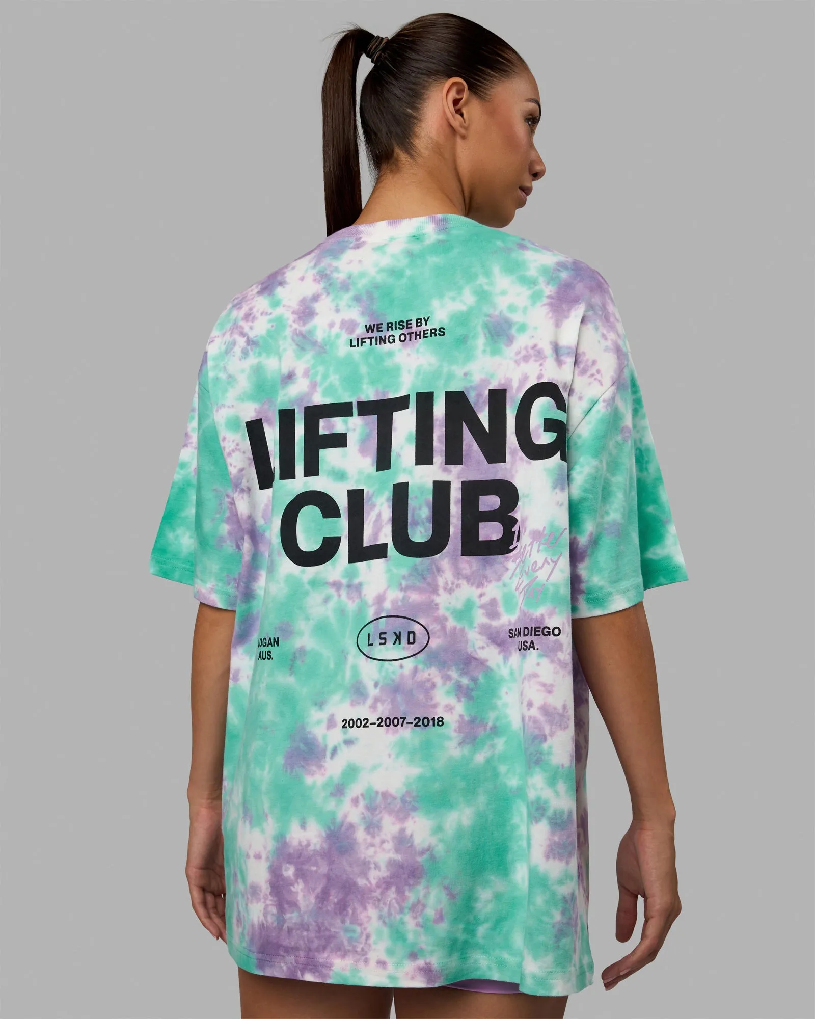 Unisex Lifting Club Heavyweight Tee Oversize - Cockatoo-Tie Dye