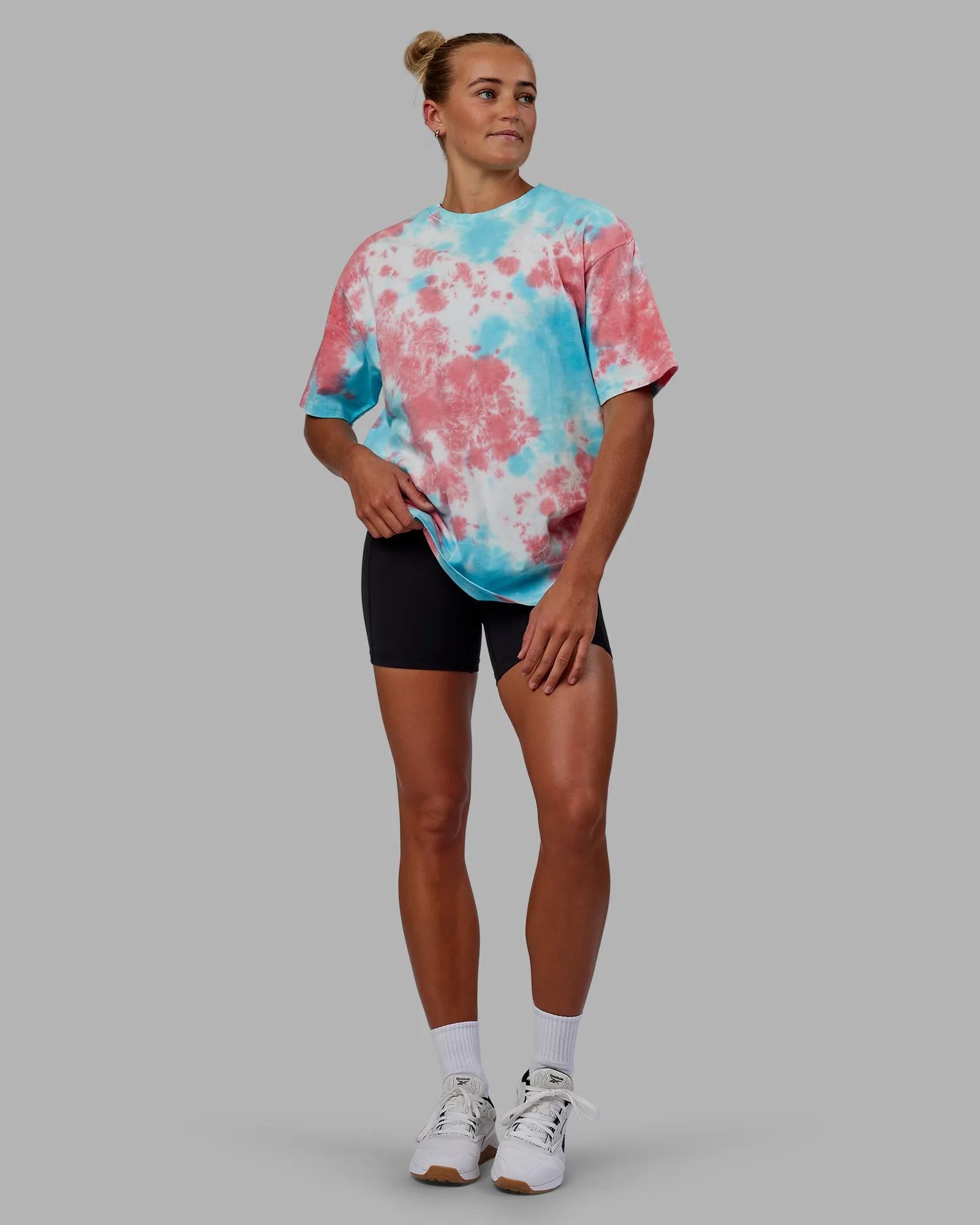 Unisex Lifting Club Heavyweight Tee Oversize - Scarlet-Tie Dye