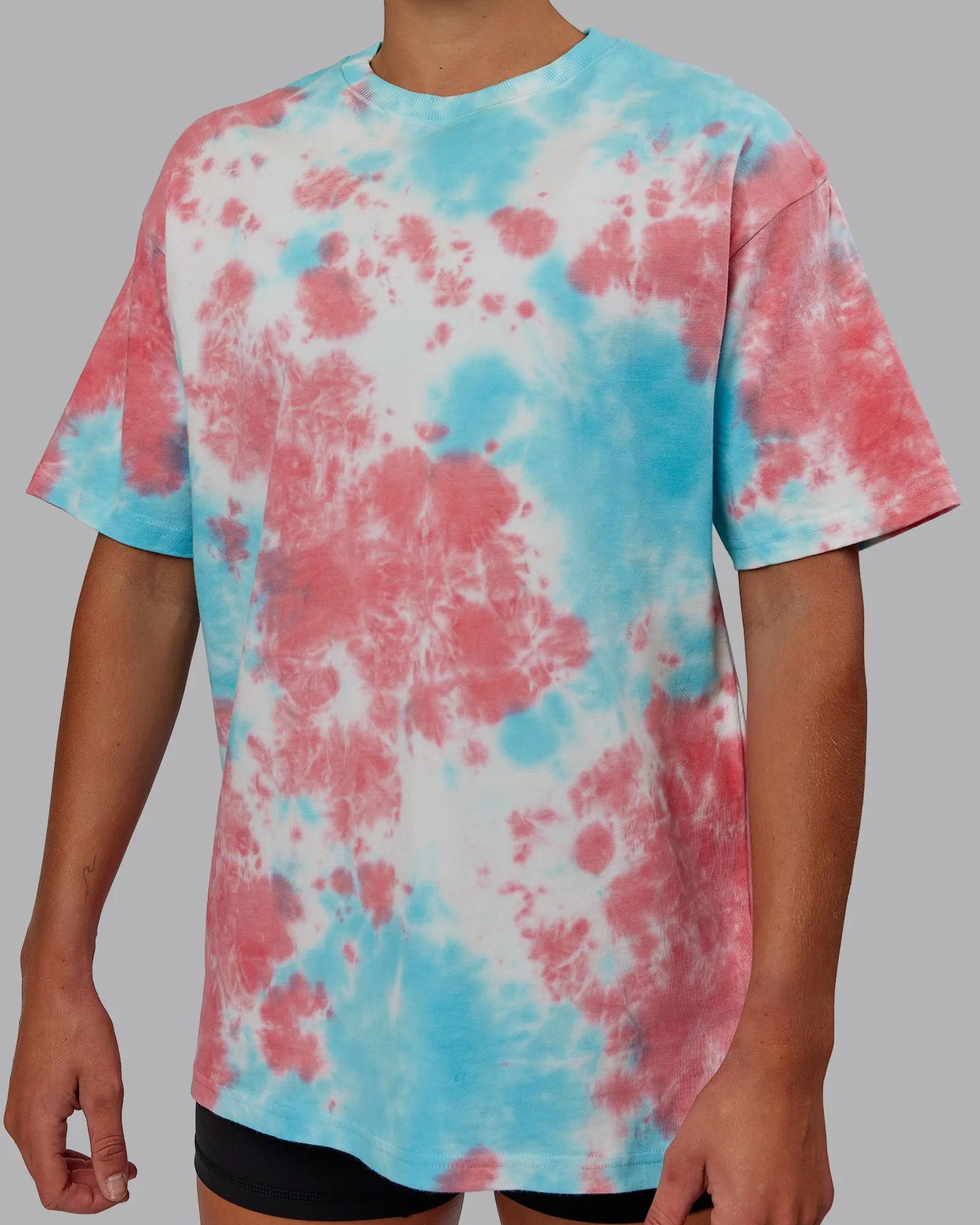 Unisex Lifting Club Heavyweight Tee Oversize - Scarlet-Tie Dye