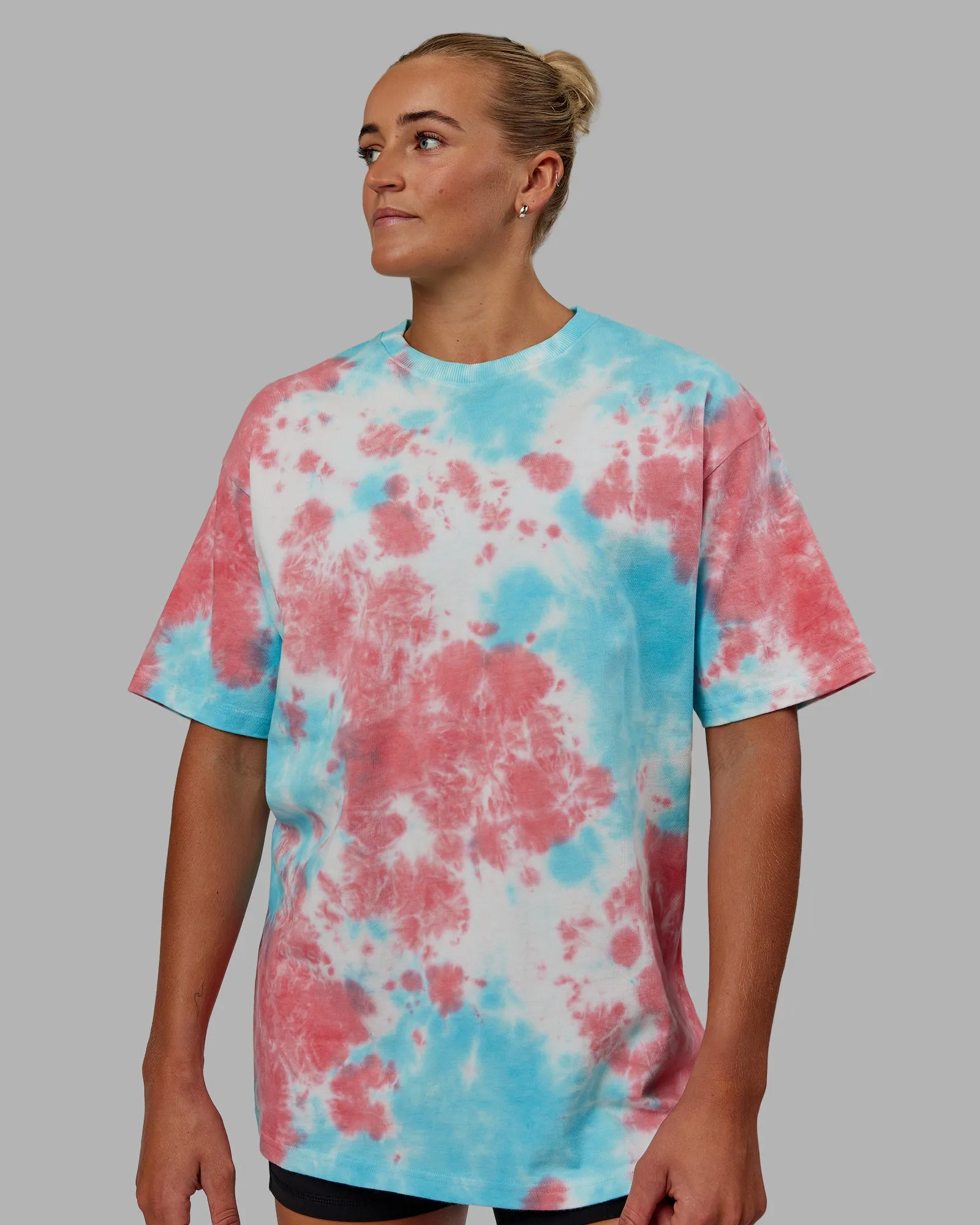 Unisex Lifting Club Heavyweight Tee Oversize - Scarlet-Tie Dye