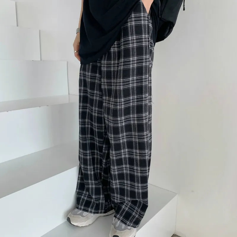 Unity High-Waisted Wide Leg Plaid Lounge Pants
