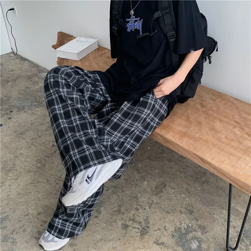Unity High-Waisted Wide Leg Plaid Lounge Pants