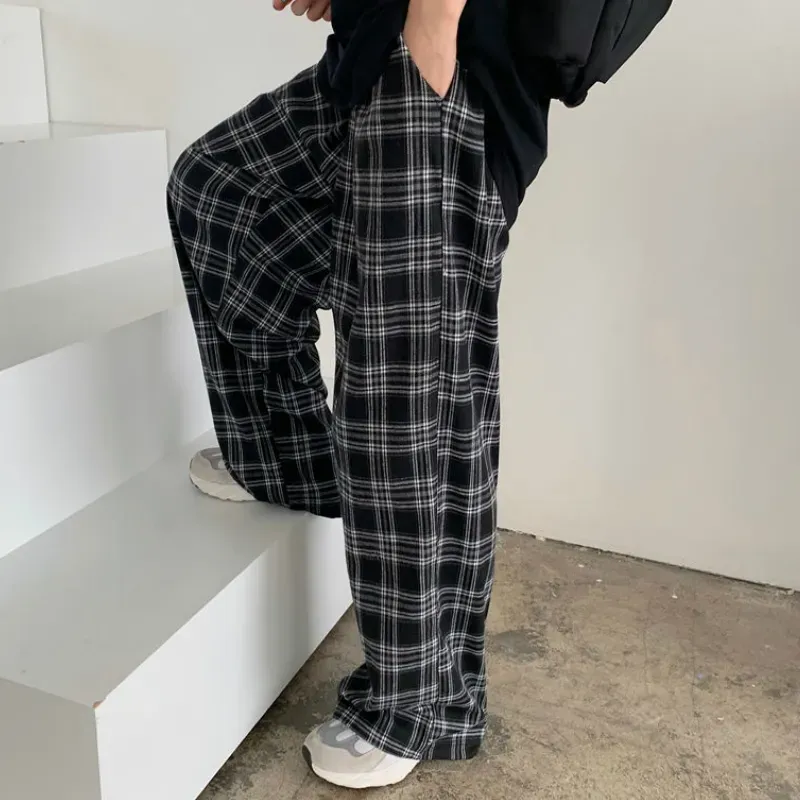 Unity High-Waisted Wide Leg Plaid Lounge Pants