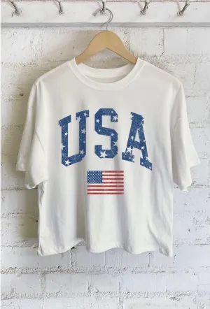 USA Graphic Crop Tee
