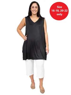 V-Neck Longline Cami - Black*
