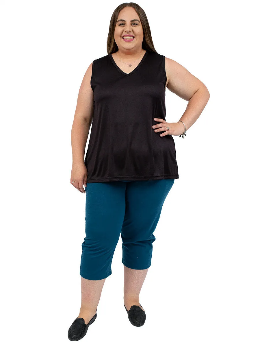 V-Neck Longline Cami - Black*