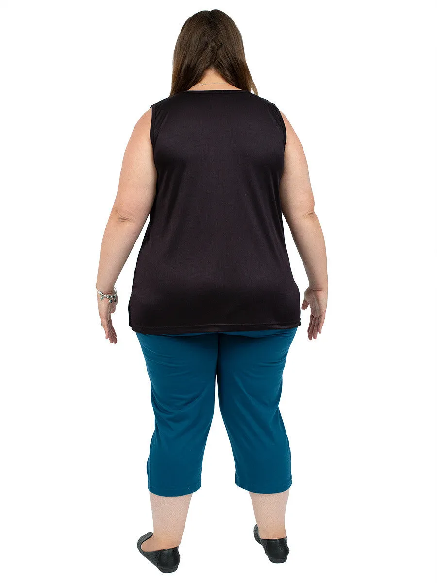 V-Neck Longline Cami - Black*