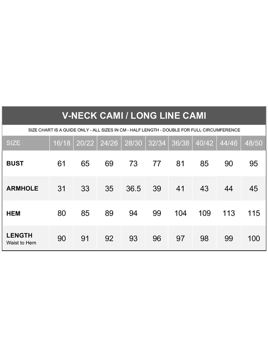 V-Neck Longline Cami - Black*