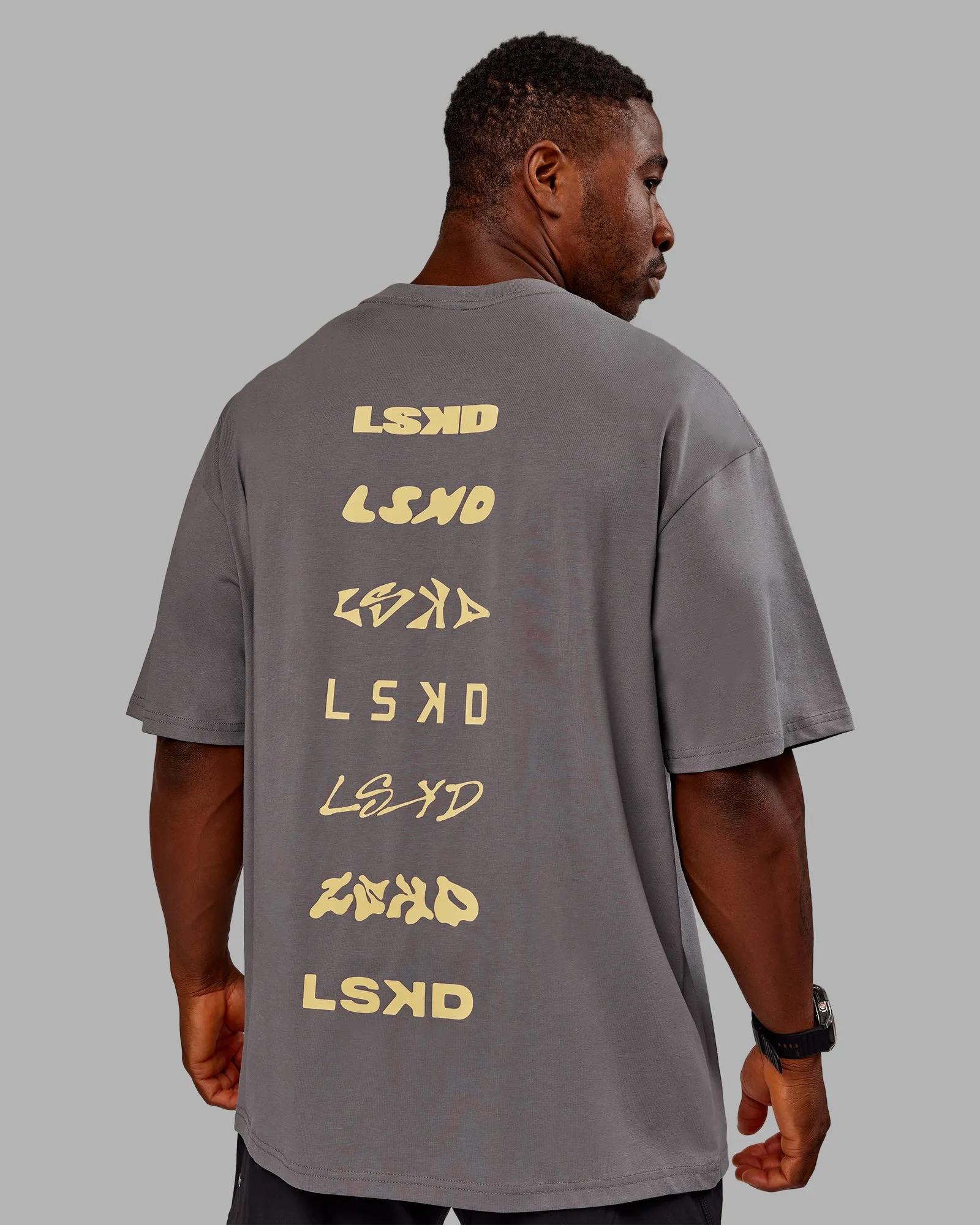 Variation FLXCotton Oversized Tee - Storm Front-Pale Banana