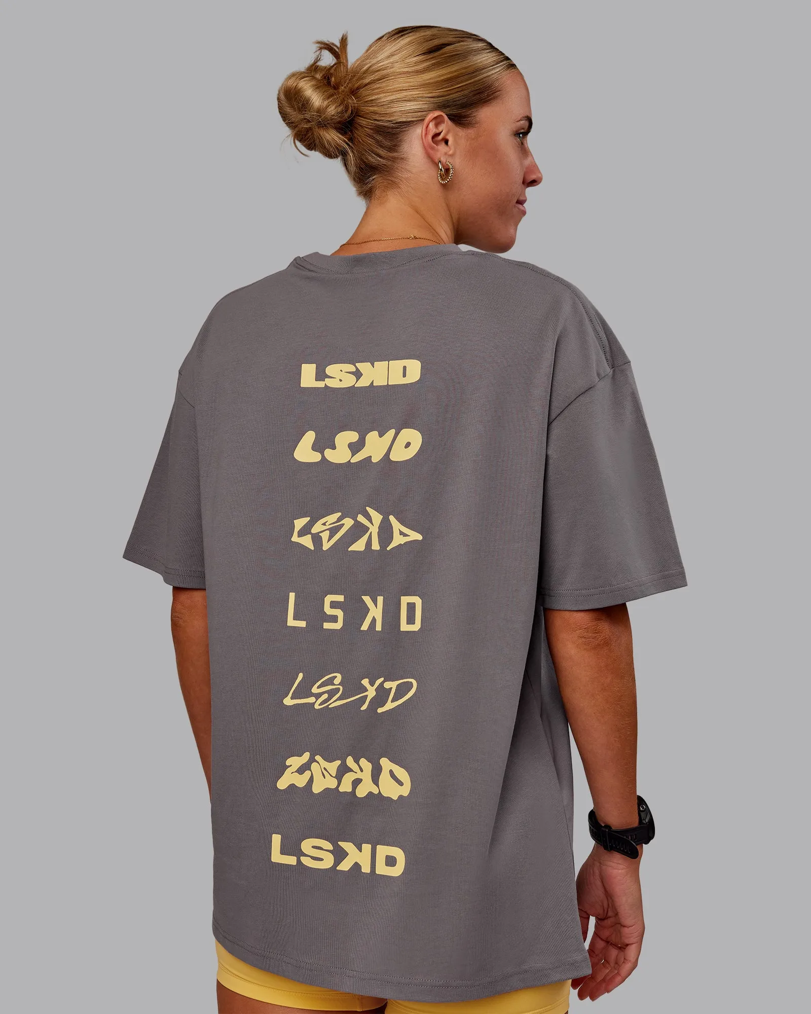 Variation FLXCotton Oversized Tee - Storm Front-Pale Banana
