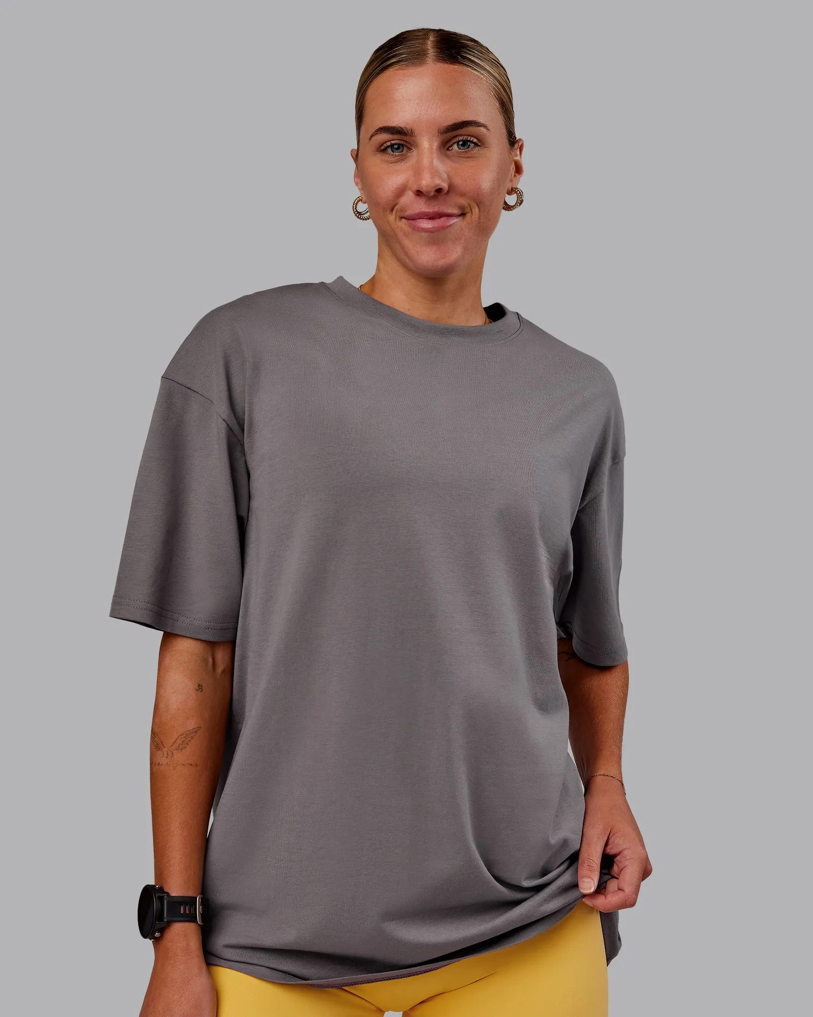Variation FLXCotton Oversized Tee - Storm Front-Pale Banana