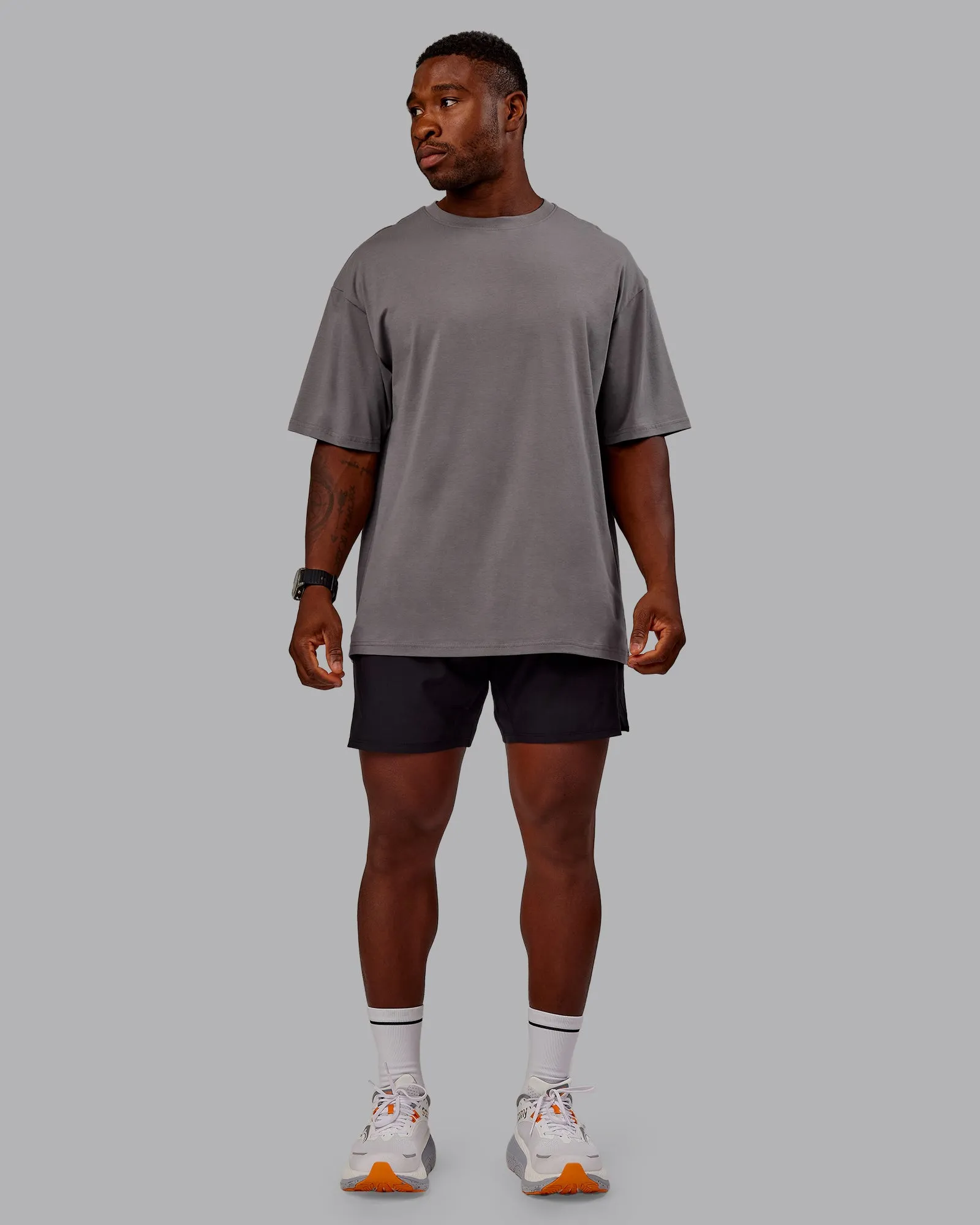 Variation FLXCotton Oversized Tee - Storm Front-Pale Banana